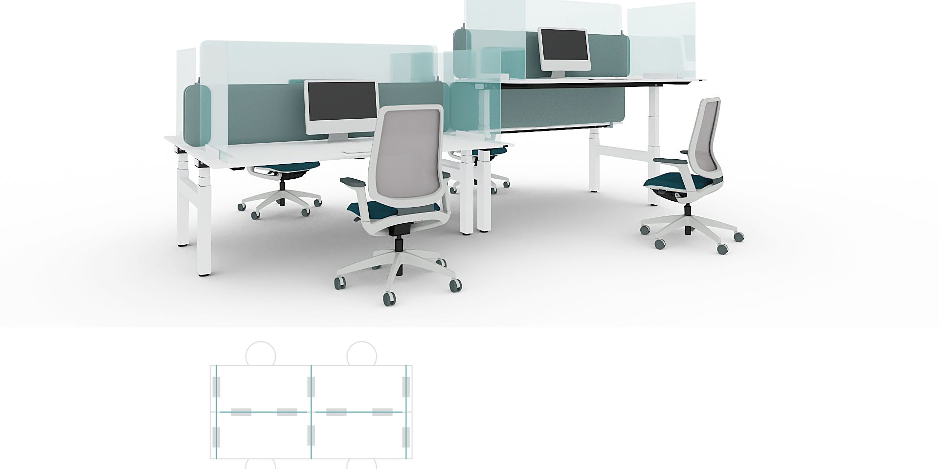 Protección lateral en puestos de trabajo de altura ajustable