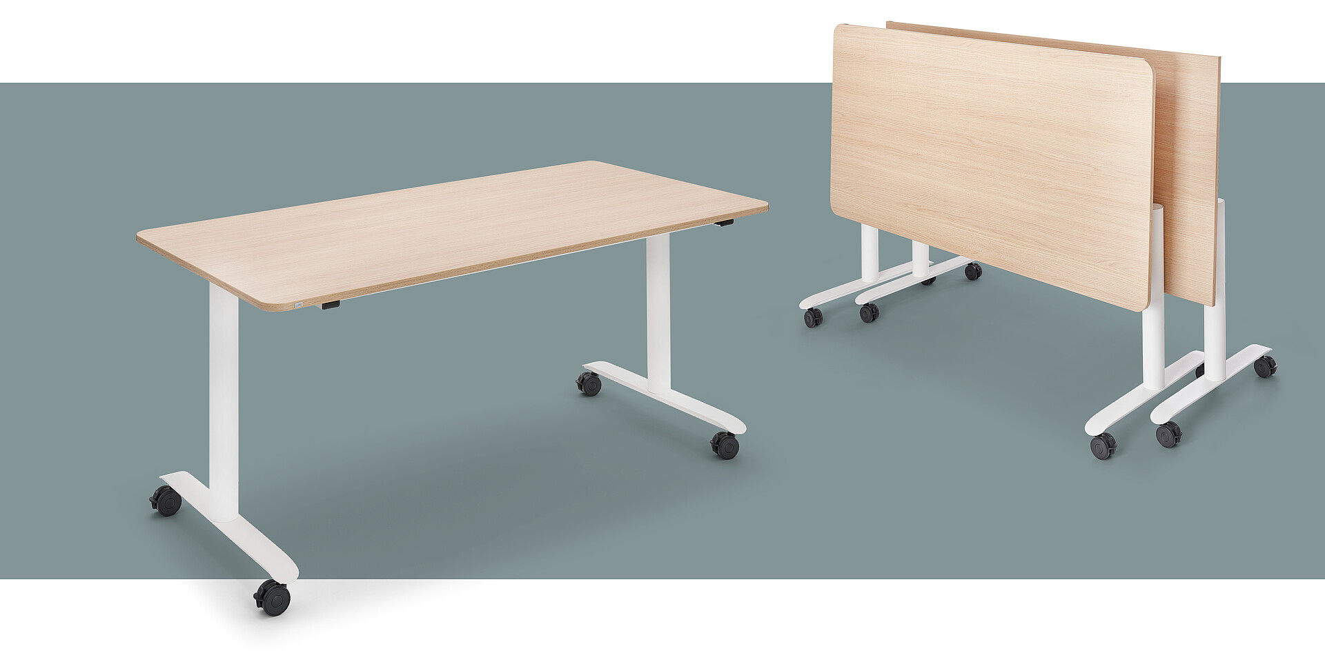 Folding table for multifunctional spaces